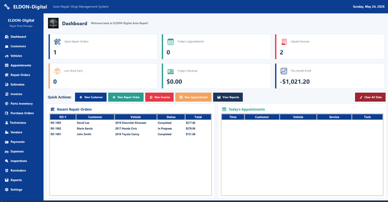 Auto Repair Shop Management Software USB Invoices Estimates Inventory PC MAC gallery