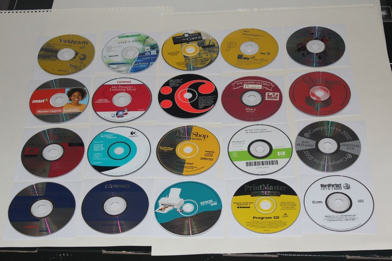 Lot of 20 Vintage 90s/2000’s PC CD-ROM Programs, Drivers, Replacement Discs