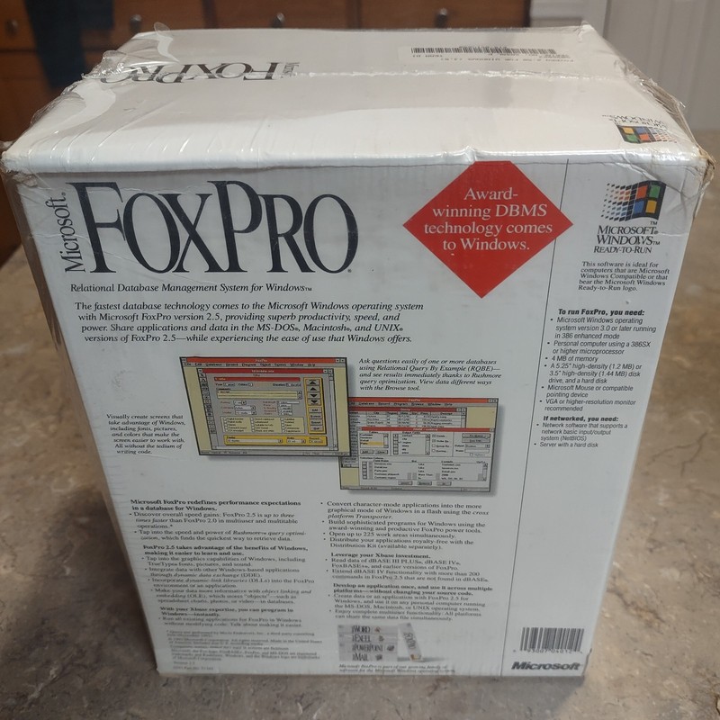 NOS Microsoft FoxPro v 2.5 for Windows (3.5) Relational Database Management Syst gallery