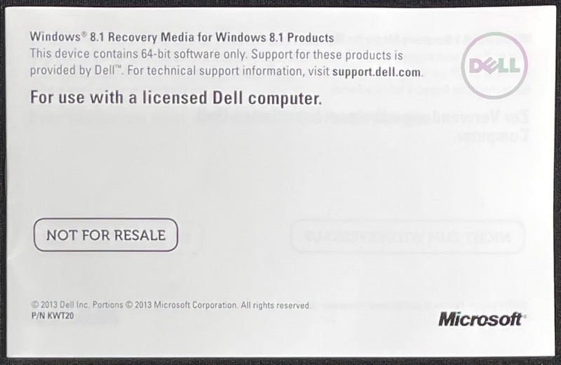 Dell / Microsoft Windows 8.1 64Bit Recovery Media USB Thumb Drive / GX80N gallery