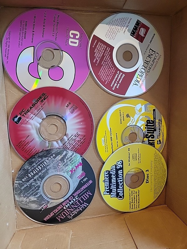 Windows 98 PC CD Rom Lot of 19 & DVD PBS. ACT ENCYCLO PC TREAS