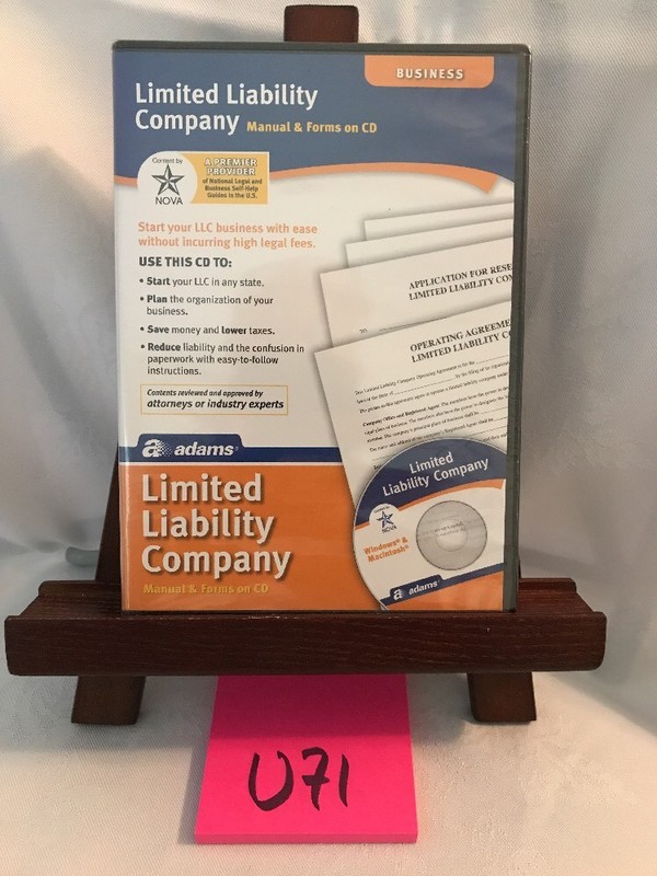 Adams Limited Liability Companies Software Set – ABFSS4309! BRAND NEW! FREE S/H!