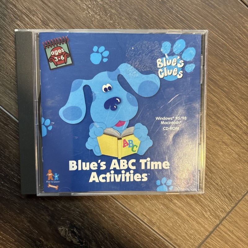 Vintage Blue’s ABC Time Activities (PC) Blue’s Clues CD-ROM Game Windows/Mac