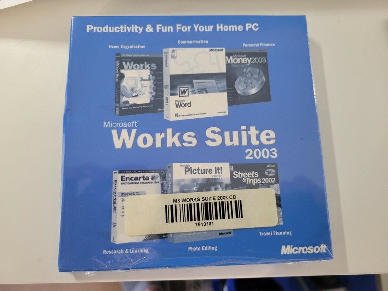 Microsoft Works Suite 2003 With Product Key – New – Sealed Box