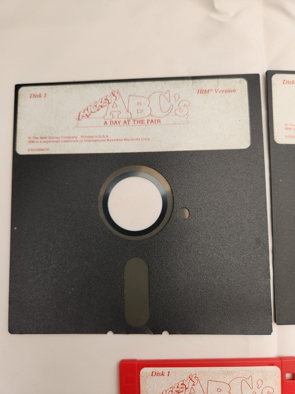 Vtg Mickey's ABC's Disney IBM PC MS-DOS Disk 5.25"& 3.5"Mickey A Day at the Fair gallery