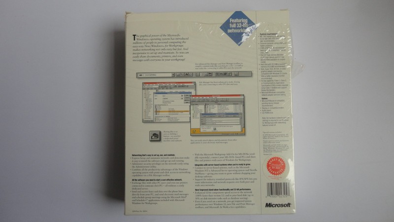 Microsoft Windows for Workgroups Windows 3.11 Original Box 3.5 Floppy Pre owned gallery