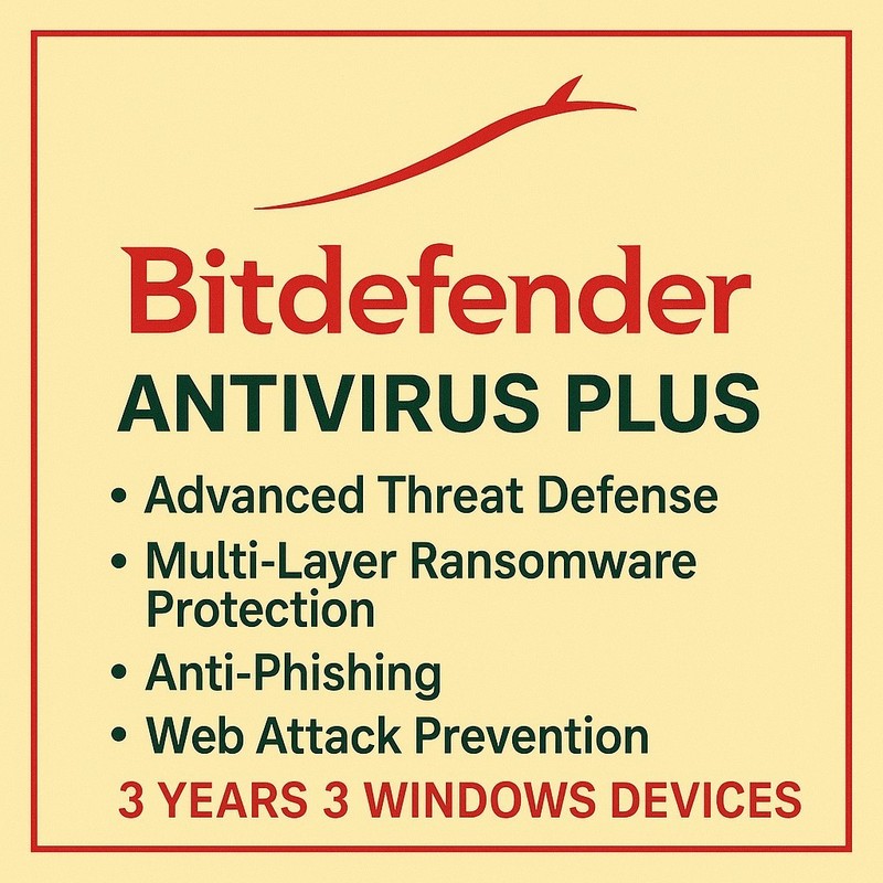 Bitdefender Antivirus Plus – 3 Years 3 Windows Devices