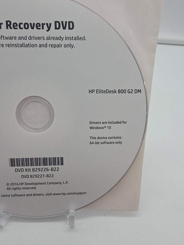 Hp Driver Recovery DVD, Hp EliteDesk 800 G2, DM Windows 10 2016 gallery