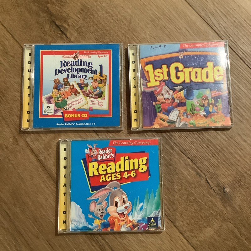 Reader Rabbit Preschool PC CD-ROM Lot 3 Learning Company Vintage Games