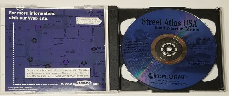 DeLorme Street Atlas USA Road Warrior Edition 2 CD Set Windows 95/98/NT 4/2000 gallery