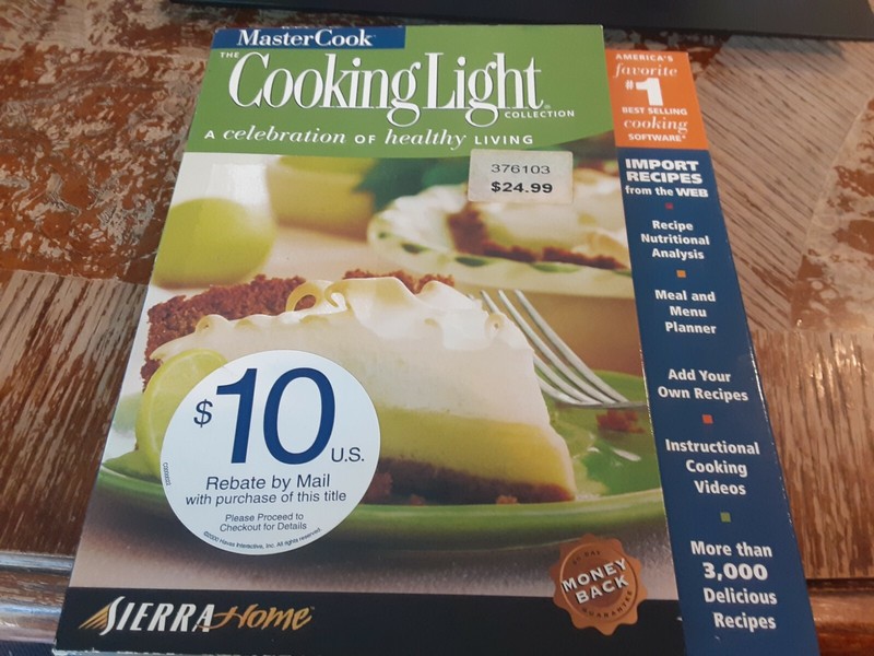 MasterCook Cooking Light Version CD Rom for Windows and Mac Includes Box