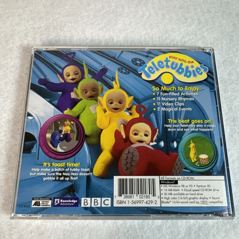 Play with the Teletubbies BBC 1998 PC CD-ROM Windows 98/95 UK Kids Game Vintage gallery
