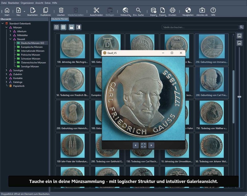 Stecotec Coin Manager Pro 3: The Professional Software for Coin Collectors - Program gallery