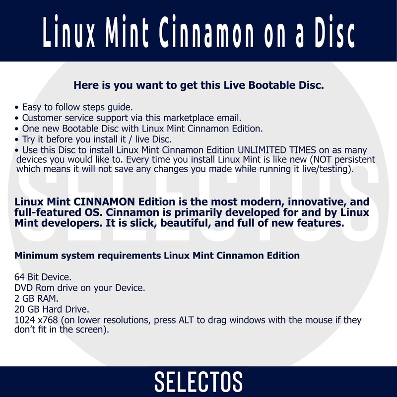 Linux Mint 21.2 Victoria Cinnamon Live CD Bootable DISC Linux OS x86 64bit gallery