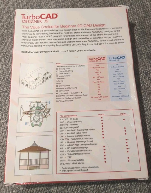 TurboCAD DESIGNER v12 Windows 2000/XP TurboCAD w/Guide And Original Packaging gallery