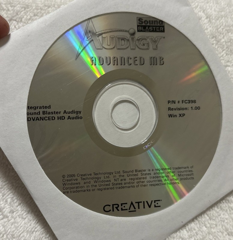 Creative Sound Blaster Audigy Advanced MB New / Factory Sealed Software
