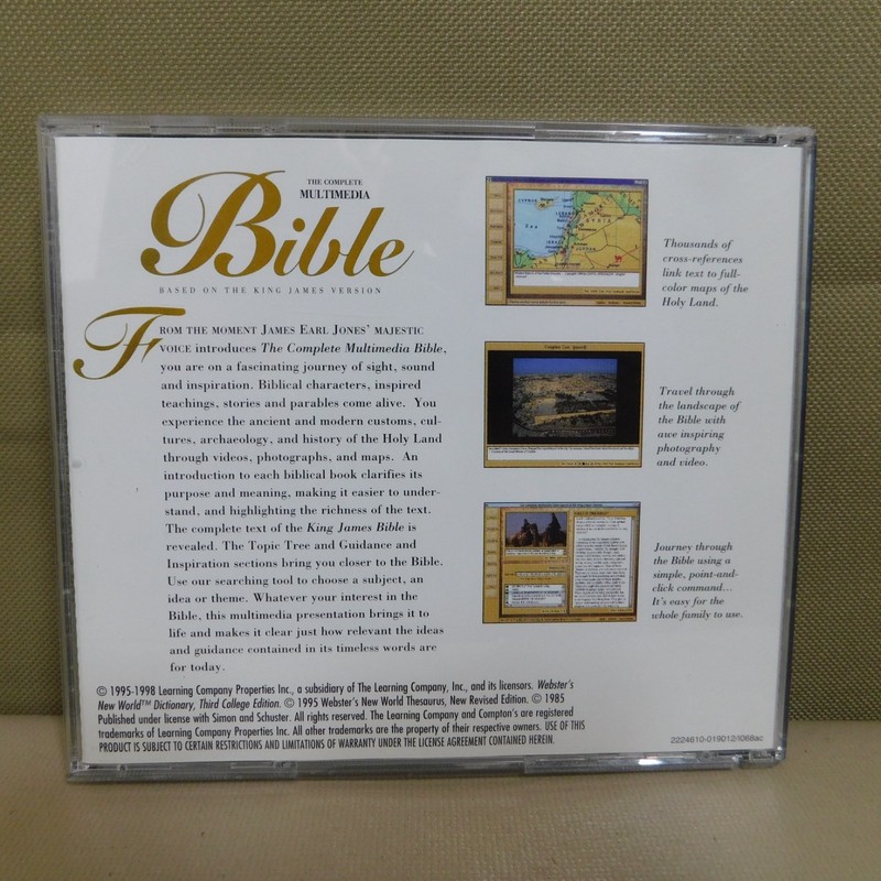 The Complete Multimedia Bible 1998 CD-ROM (VG) James Earl Jones VGC Disc Clean gallery