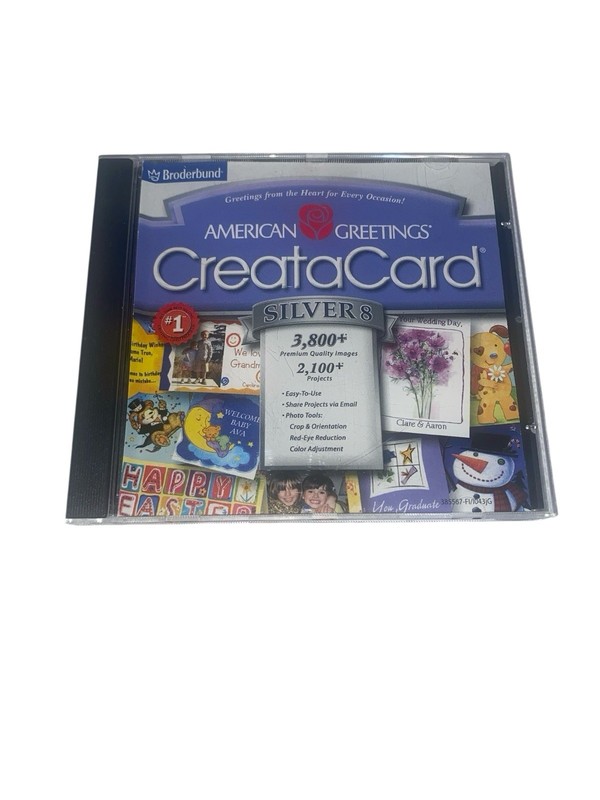 Vtg Brøderbund American Greetings CreataCard Silver 8 Disc “Appears” Excellent