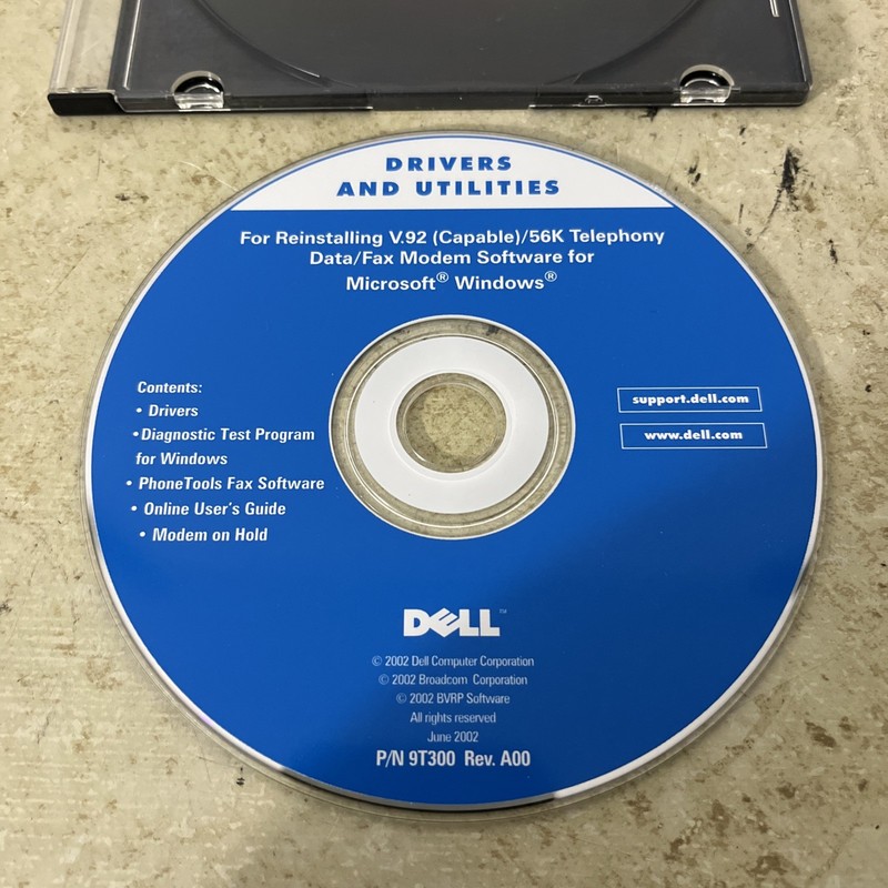 Dell Cd-Rom For Reinstalliing V.92/56k Telephony Modem Software for Windows 2002 gallery
