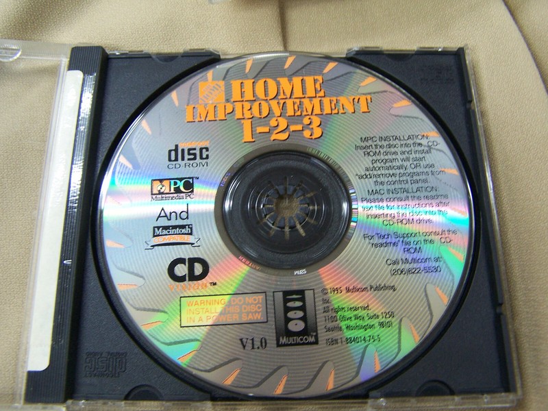 Home Improvement 1-2-3 v 1.0 HOme Depot cd rom projects 1 2 3 software disc