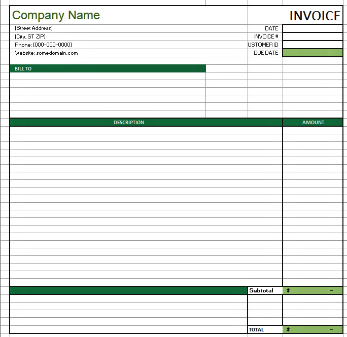 EXCEL INVOICE TEMPLATE. Create Invoices in Excel gallery