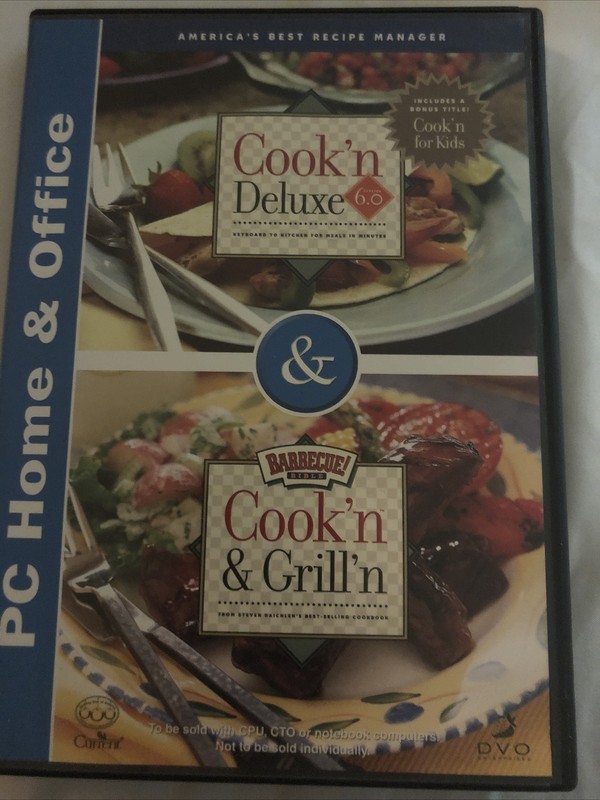 Cook’n Deluxe Cook’n & Grill’n Recipe + Cook’n for Kids Version 6 2 Disc PC CD’s