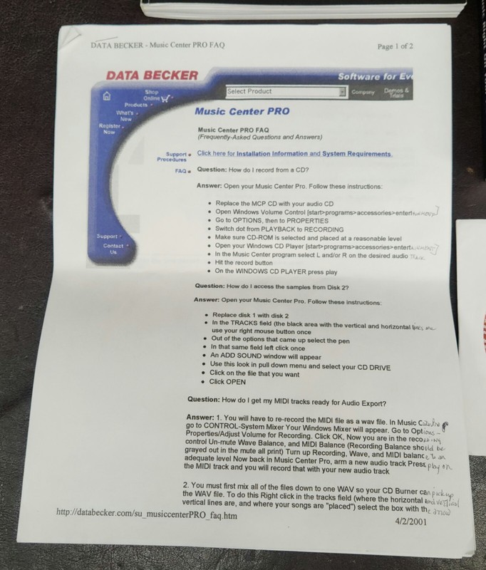 Vintage 2000 Data Becker Music Center Pro Software, Complete/Win 95/EUC gallery