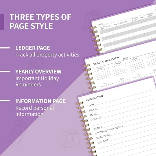 Accounting Ledger Book for Small Business Medium(8.4" x 6.1" ) Purple gallery
