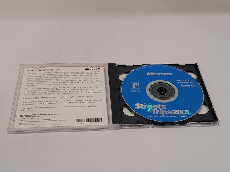 Vintage Microsoft Streets & Trips 2001 PC CD-ROM Software Program 2 Discs gallery