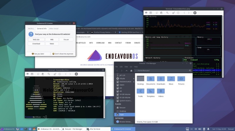 EndeavorOS LINUX AMD64/ARM 4GB USB key Based On arch gallery