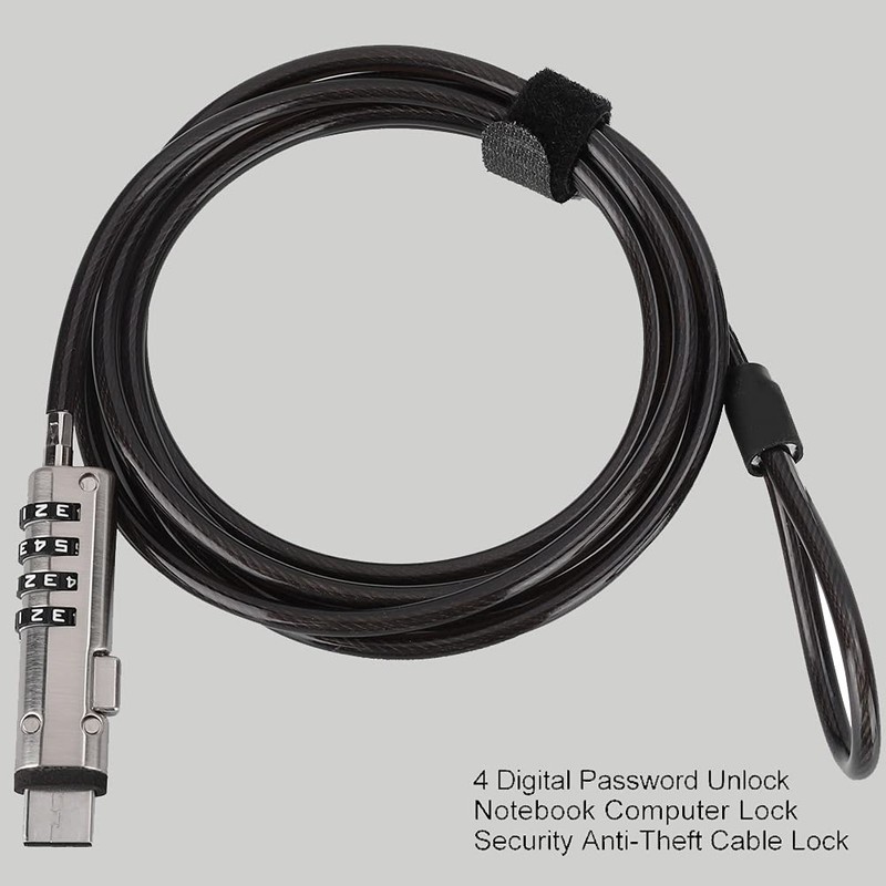 Laptop Cable Locks Combination Lock 4 Digital Password Security Anti... gallery