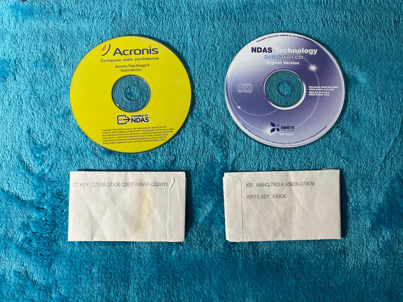 Vintage NDAS Technology: 2 Disk Set (Acronis + NDAS Technology Installation CDs)