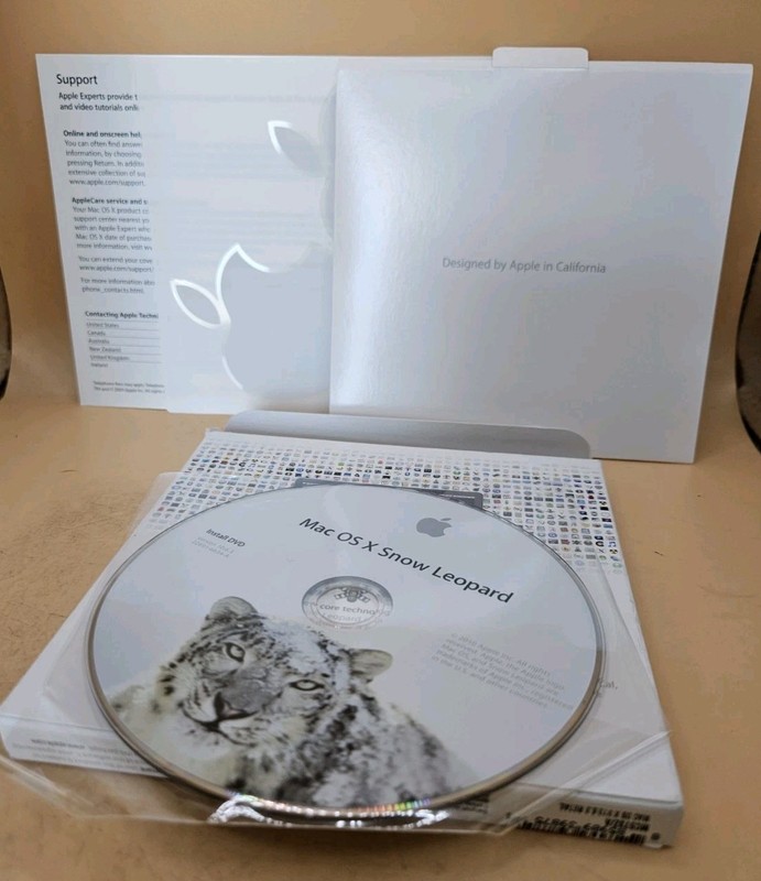 Mac OS X Snow Leopard Version 10.6.3 Retail DVD - MC573Z/A -- Box, DVD, Stickers gallery