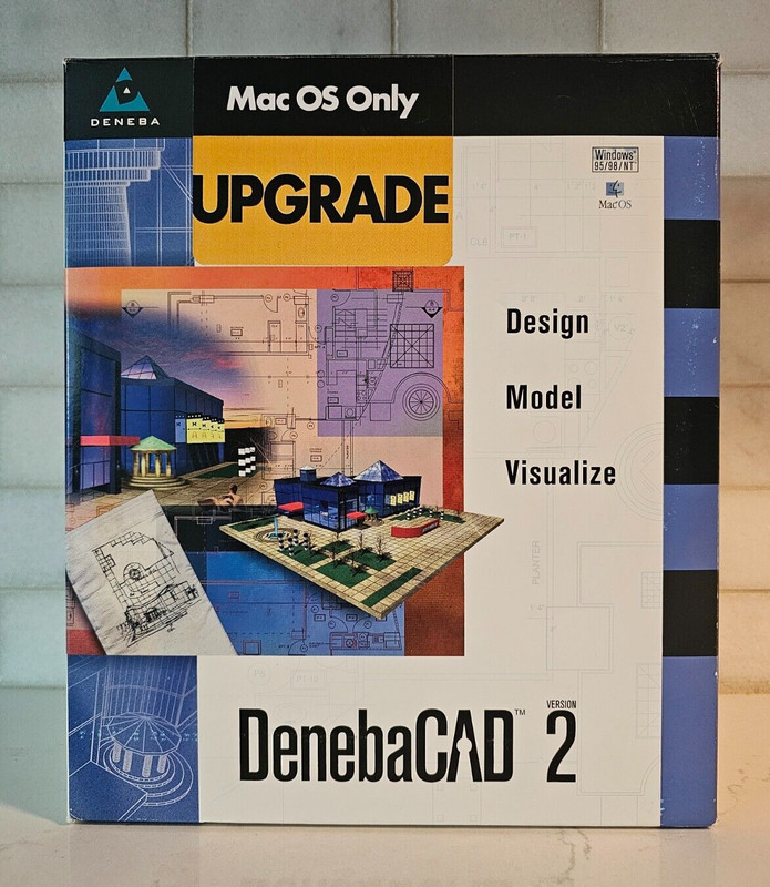 VINTAGE DenebaCAD 2 CAD Software Upgrade for Macintosh Modeling & Rendering