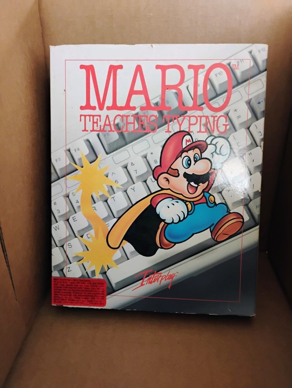 1992 Mario Teaches Typing 3.5” & 5.25” Computer Disks Game w Box Manual Complete