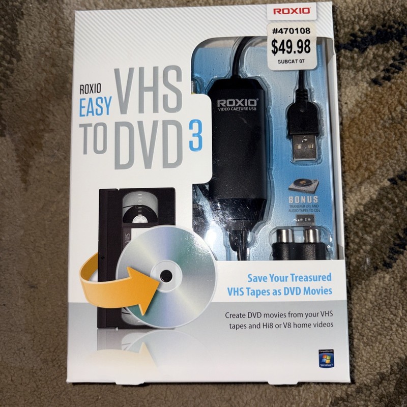 ROXIO Easy VHS to DVD 3 – Convert Old Home Movies, VHS, Tapes To DVD NEW SEALED
