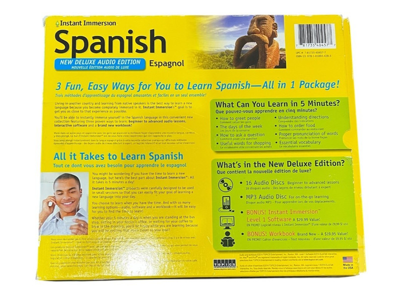 Speak SPANISH Deluxe Edition INSTANT IMMERSION 16 Audio CDs + 288-page WORKBOOK gallery
