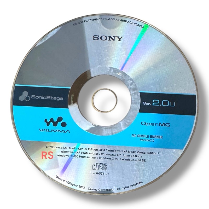Sony SonicStage Minidisc Software Burner OpenMG Version 2.0U For Walkman CD-ROM