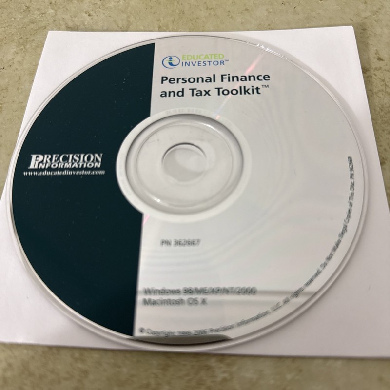 Educated Investor Personal Finance and Tax Toolkit Software CD