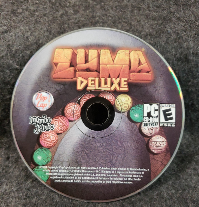 Zuma Deluxe (PC Game, 2004) Disc Only tested ……. ……..(Cab1-S1)