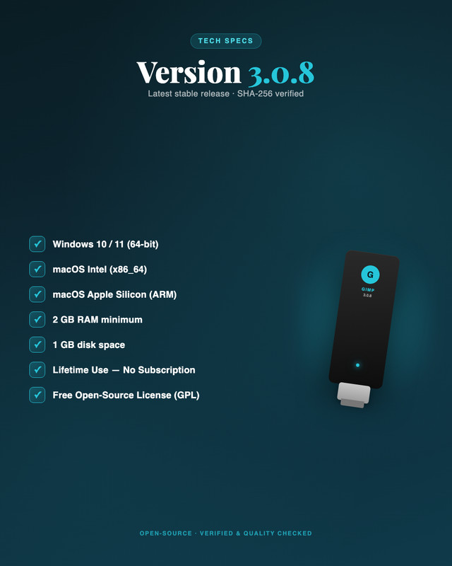 GIMP 3.0.8 Photo Editor USB - Image Editing Software for Windows & Mac gallery