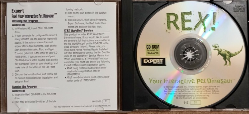 Rex Interactive Pet Dinosaur Game PC CD-Rom Windows 95 Tyrannosaur 1997 Expert gallery