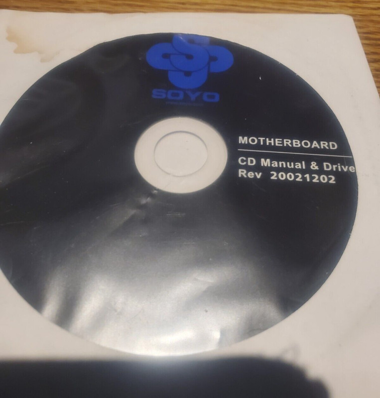 ⭐️ PC Software SOYO Motherboard CD Manual & Drivers Rev 20021202 CD Disc