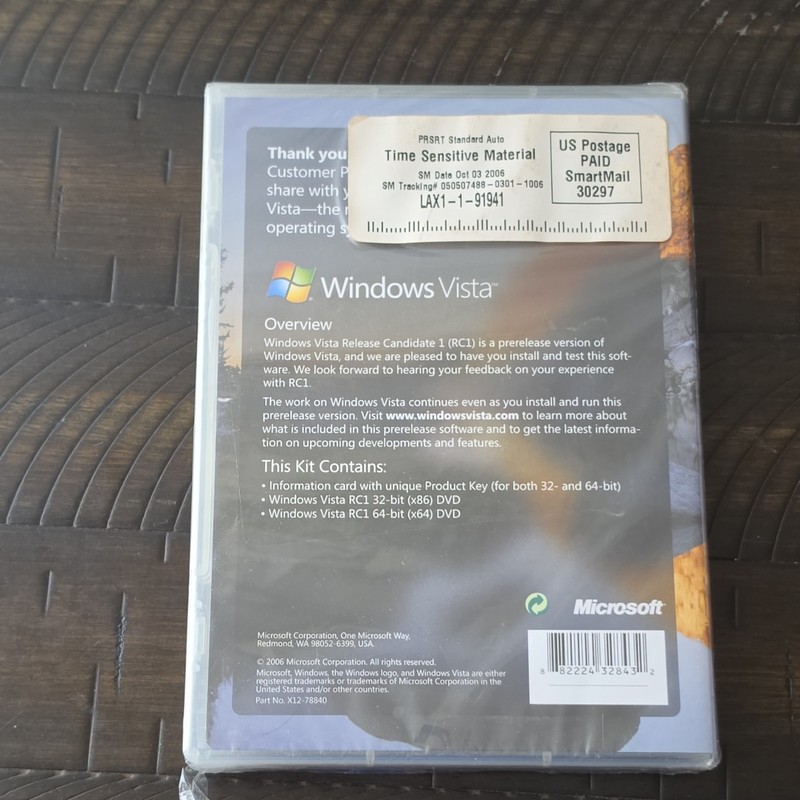 Microsoft Windows Vista RC1 Customer Preview DVD English X12-78840 gallery