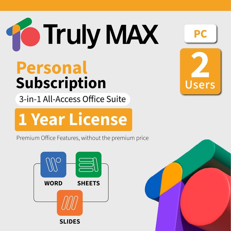 TrulyOffice Truly Max Personal License for Windows | 1-year Subscription | 3 ...