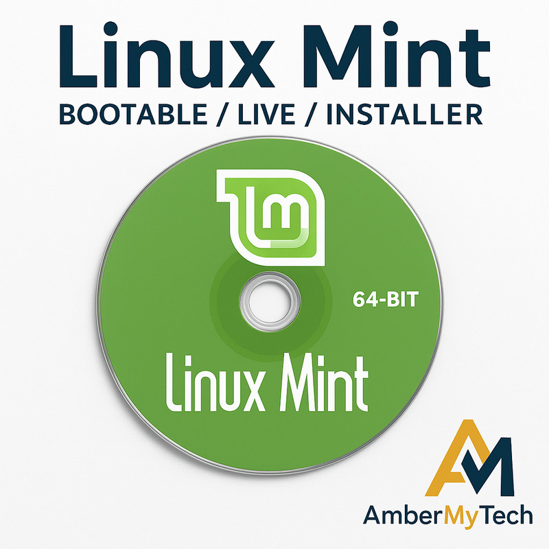 Linux Mint Latest 64-bit Cinnamon 22.2 – BOOTABLE/LIVE DVD Installer – USA