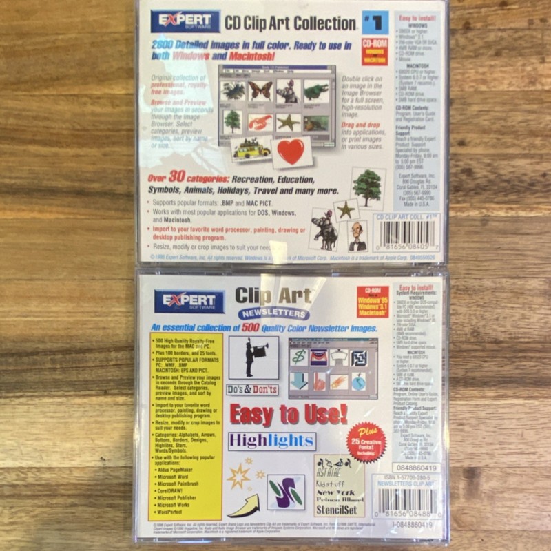 Expert Software CD Clip Art Collection #1 & Newsletters Windows/Mac CD-ROM gallery