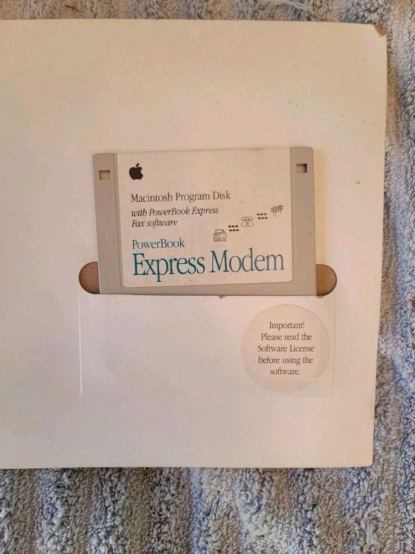 Vintage PowerBook Express Modem Macintosh Program Disk + User Manual gallery