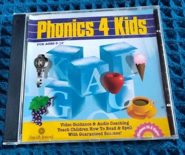 Phonics 4 Kids,Windows ’95 & Higher,Ages 3-10,Swift Jewel, Read And Spell.