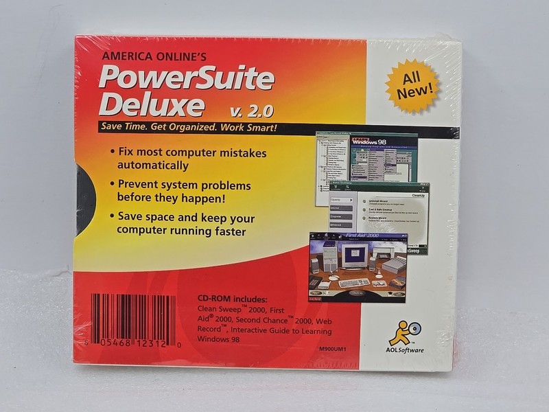 America Online's Powersuite Deluxe V 2.0 Vintage AOL Drivers Utilities - SEALED gallery